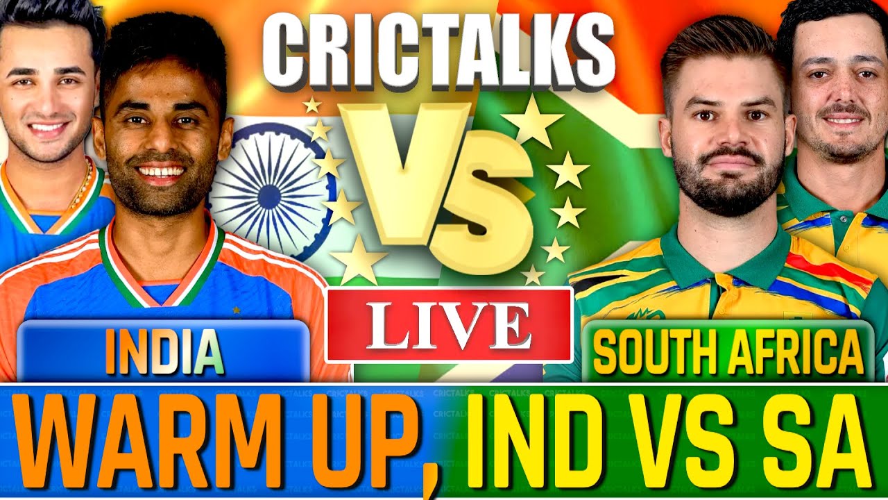 🔴 IND vs SA Cricket Live, Warm Up Match, ICC T20 World Cup 2026, Live Match Today Scores, Commentary