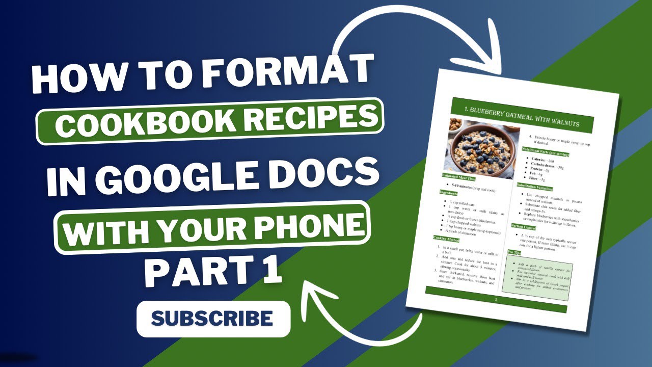 Как форматировать рецепты из кулинарной книги в Google Docs с помощью смартфона (часть 1)