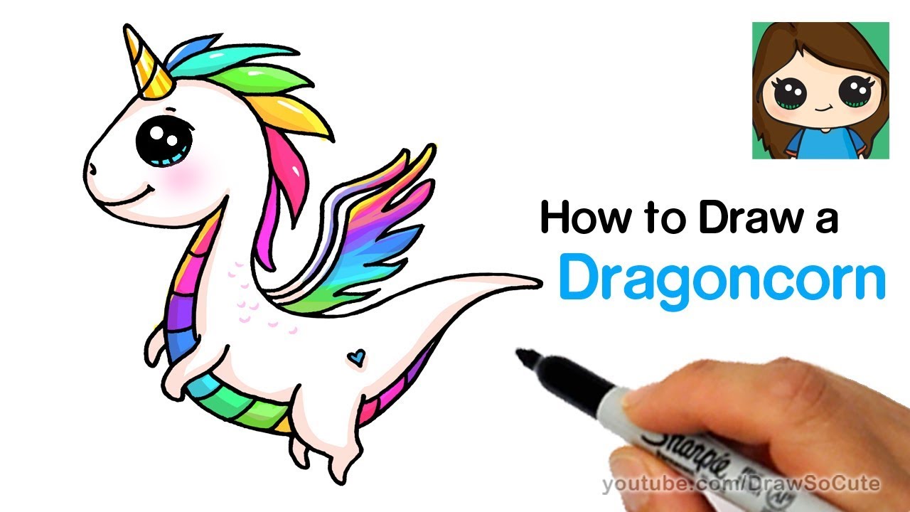 How to Draw a Dragon Unicorn | Dragoncorn