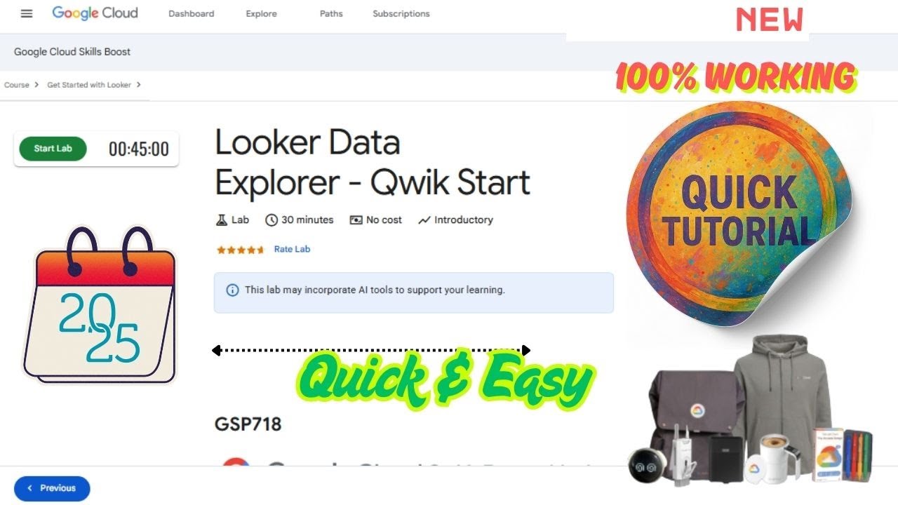 Looker Data Explorer - Qwik Start || GSP718 || Step By Step || #qwiklabs #arcade #qwiklabsarcade2025