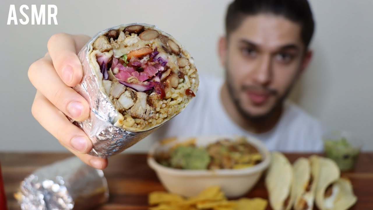 ASMR BURRITO + TACOS & NACHO QUESO | MUKBANG *REAL EATING SOUNDS*