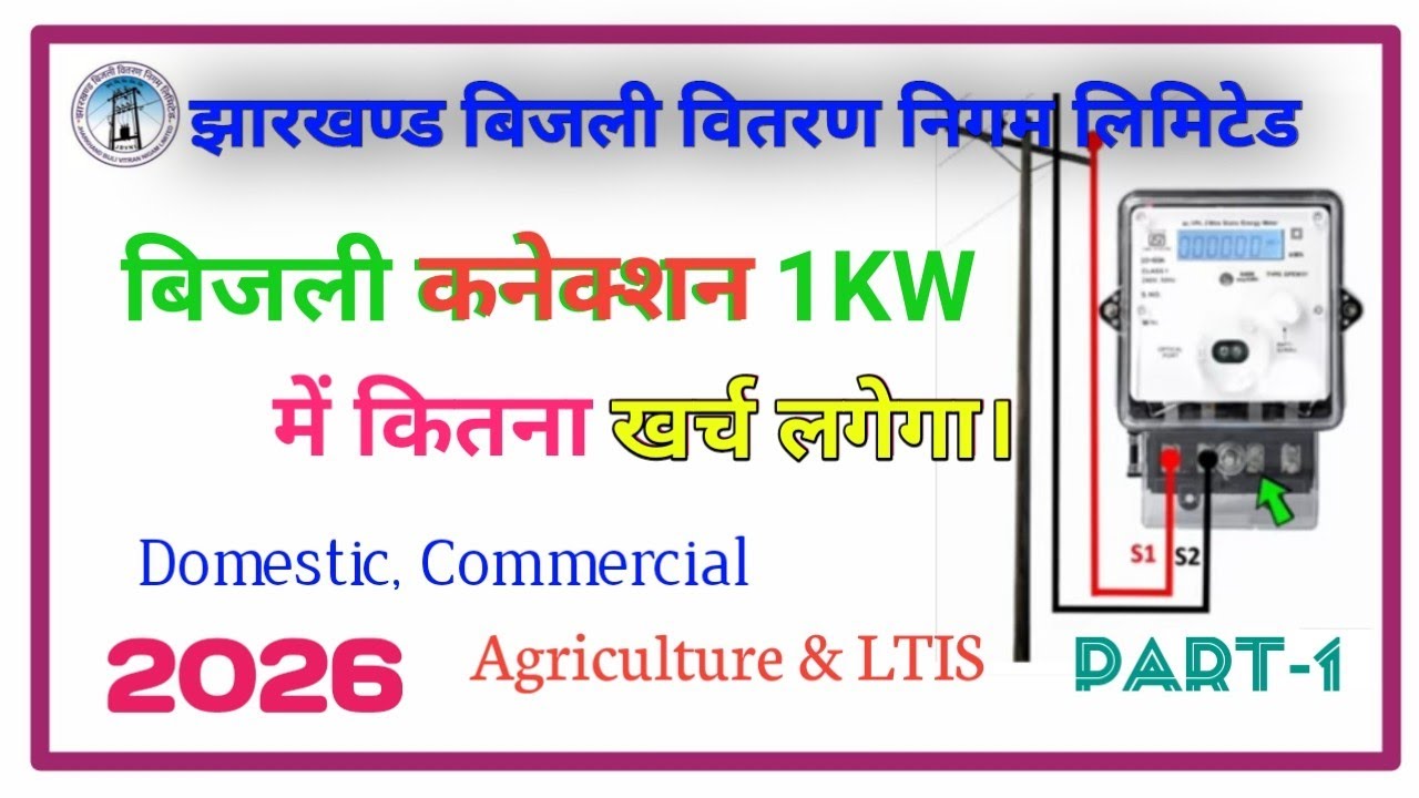 बिजली कनेक्शन 1KW में कितना खर्च लगेगा। 1KW Domestic Connection me kitna paisa lagega| JBVNL