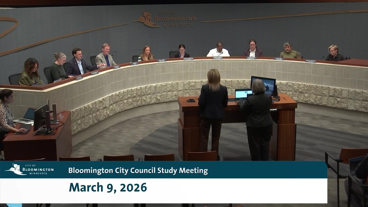 March 9, 2026 Bloomington City Council Study Meeting