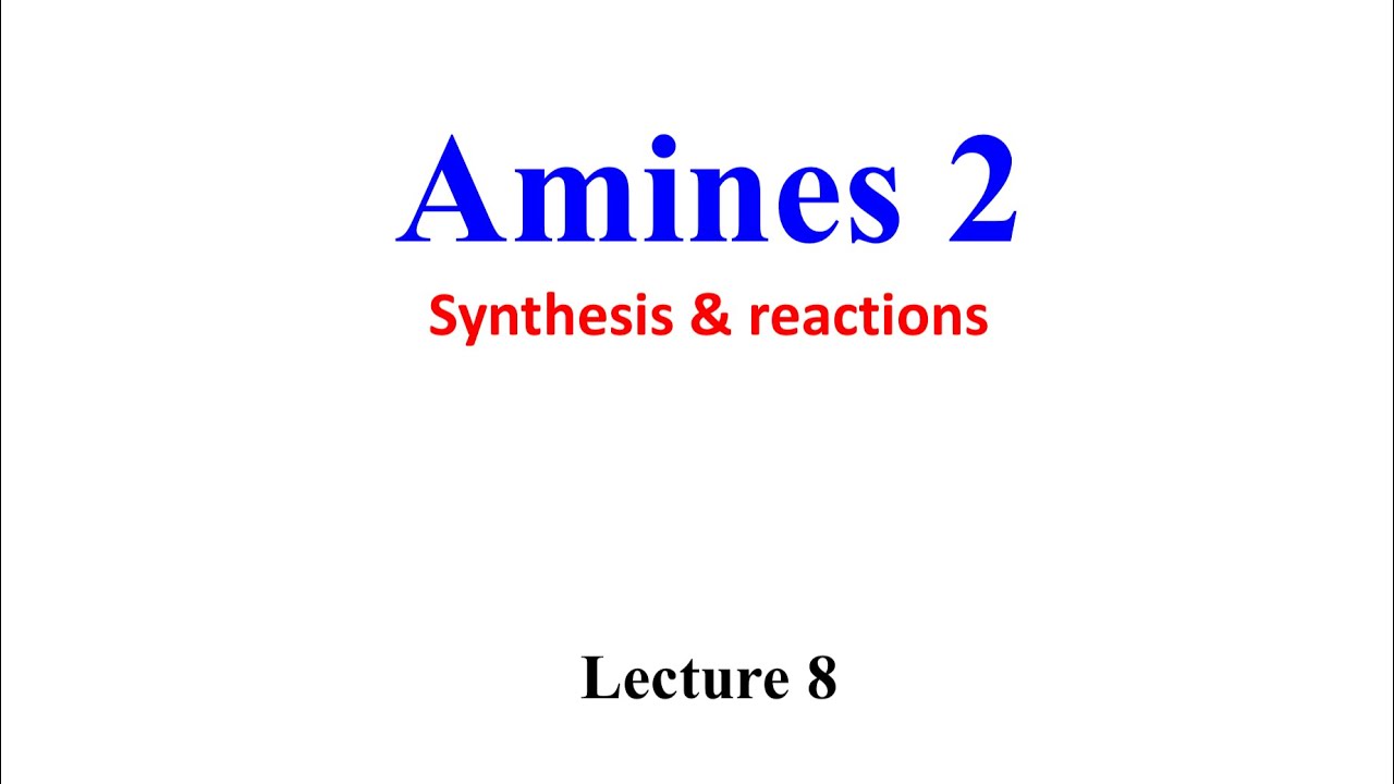 شرح عضوية لكچر Amines(جزء1)…..كلية الصيدلة مرحلة ثانية