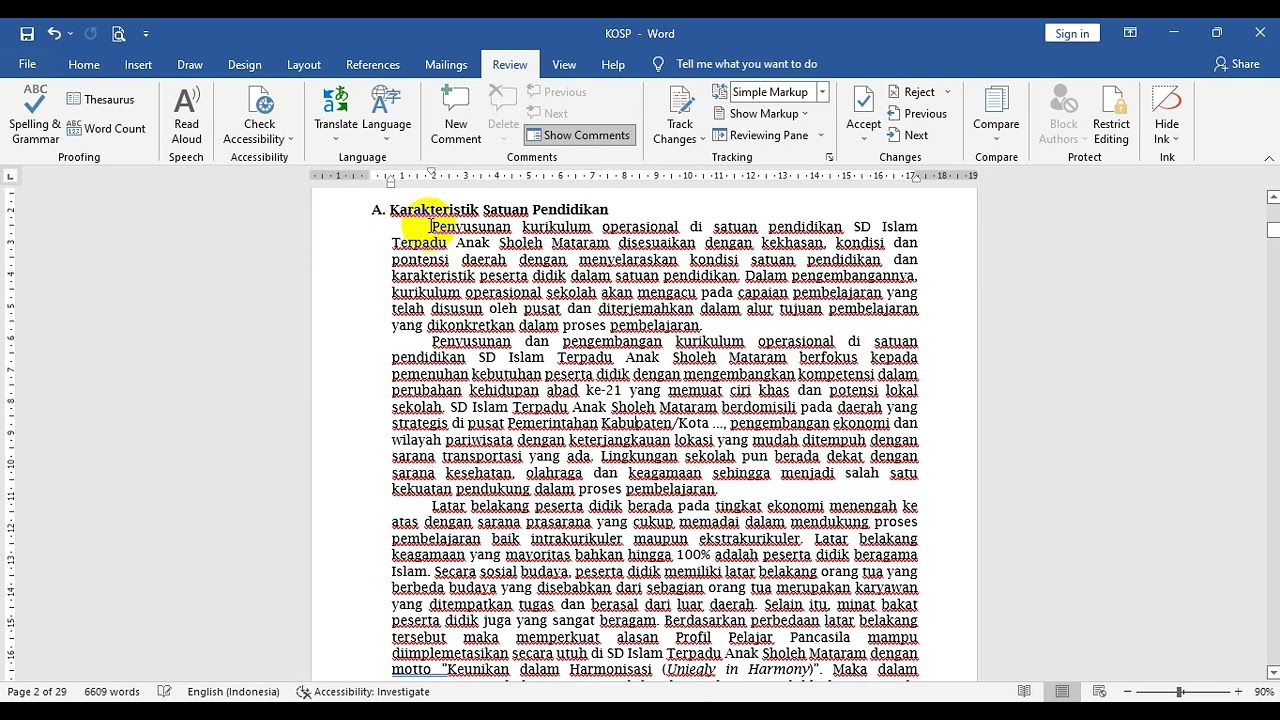 Cara Menghilangkan Garis Merah di Bawah Tulisan MS  Word