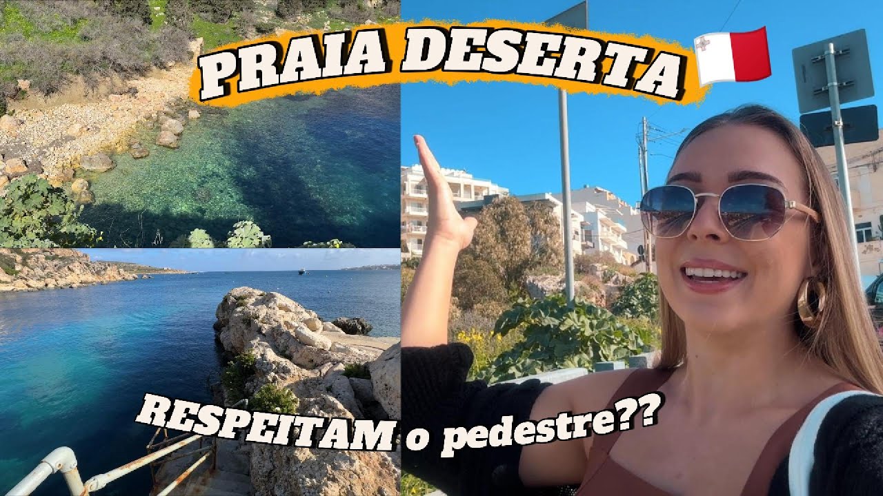 ANDANDO POR ST PAUL'S EM MALTA- encontrei uma praia em 20 minutos