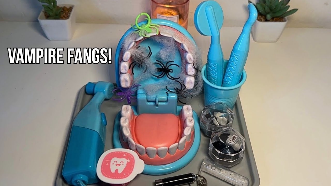ASMR| Halloween Special ( Placing Fangs, Melissa and Doug Super Smile Dentist Kit)