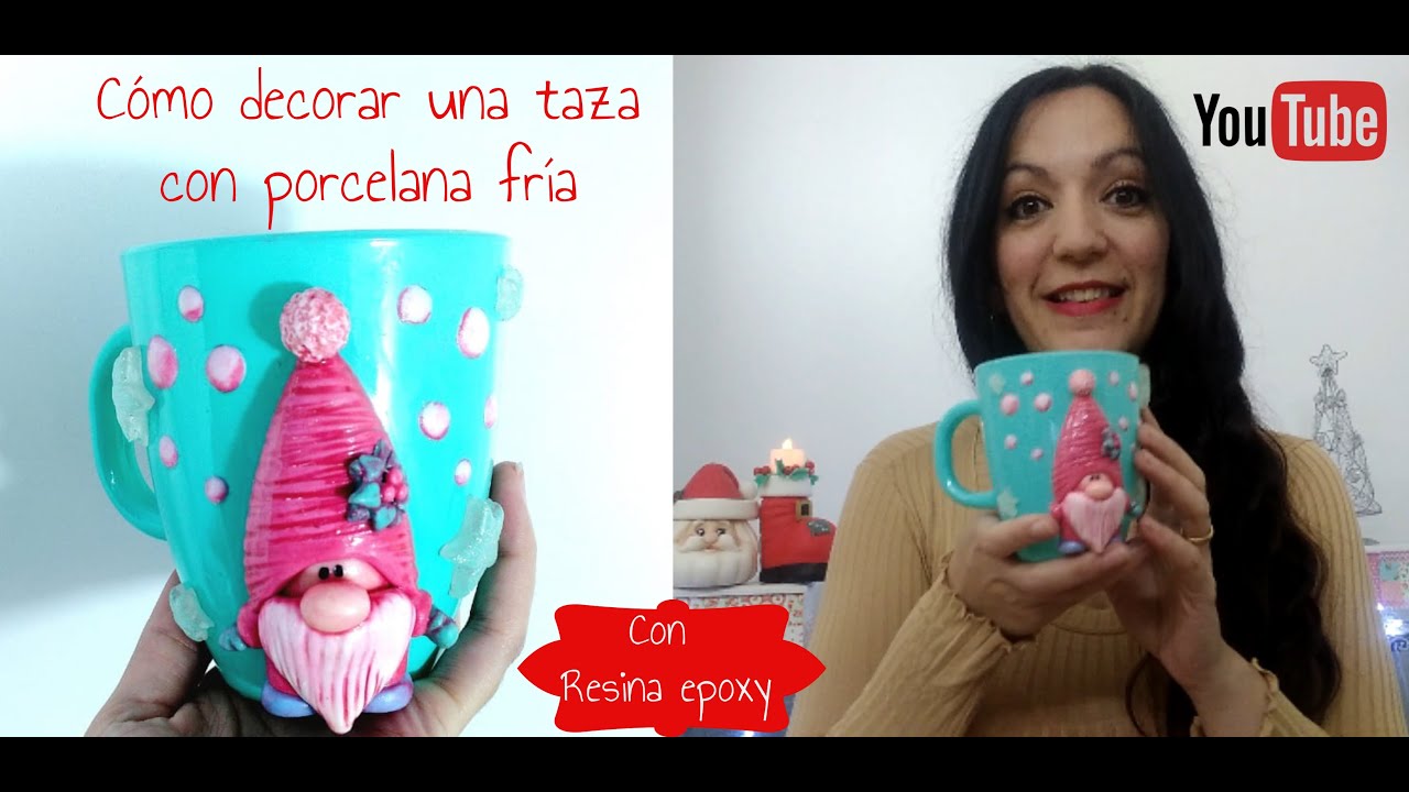 Cómo decorar una taza con porcelana fría /Cómo protegerla con resina epoxy / María Laura Rombolá