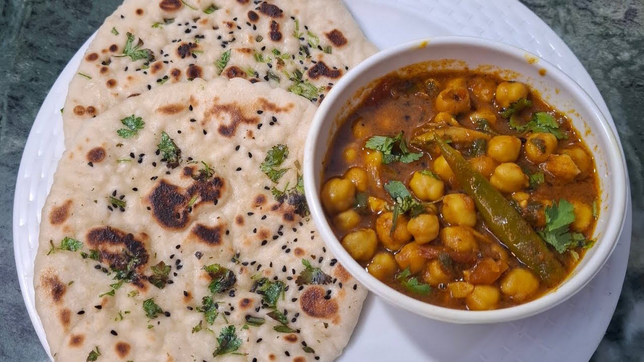 Naan aur chhole ki tasty and easy recipe ghar par hi 😍