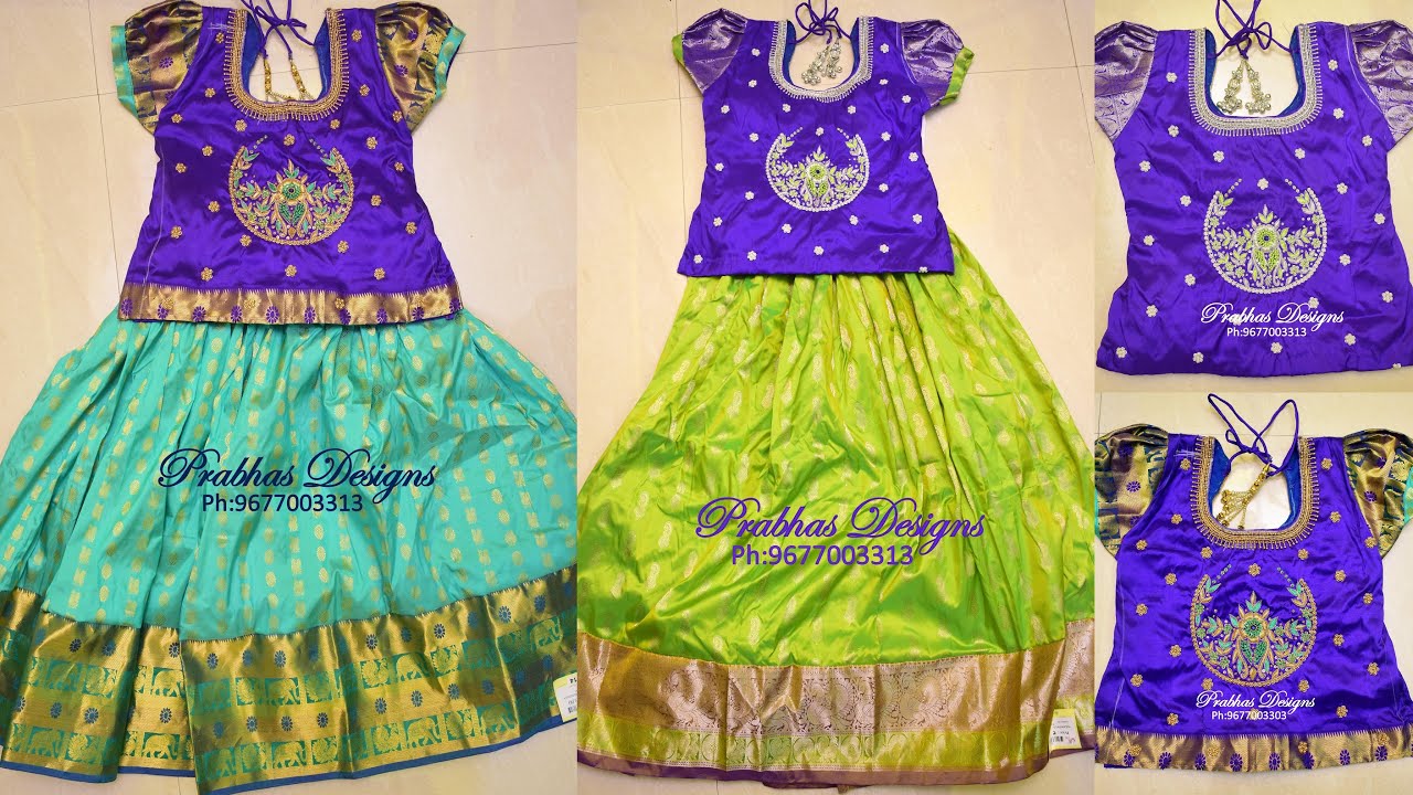 Aari Work in Pattu Paavadai || Kids Dress ||Direct/Online Aari Classes @prabhasdesigns