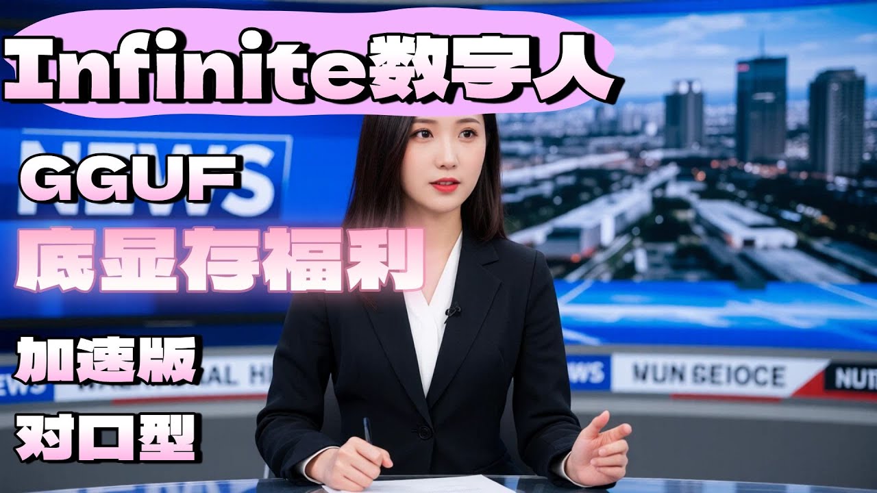 【ComfyUI】数字人（加速 底显存版本）Infinite Talk高保真数字人对口型，底显存可运行 | Infinite Talk | 对口型 | 数字人 | Comfyui |