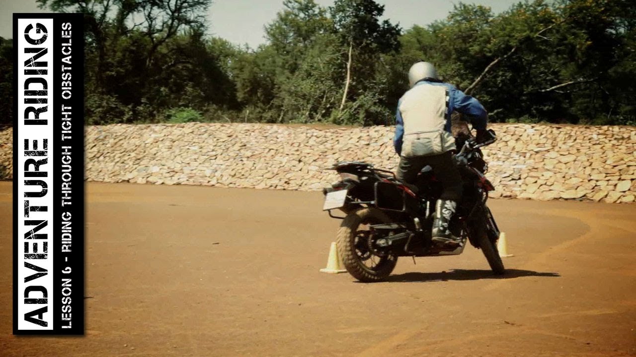 Adventure riding - 06 riding through tight obstacles - cones