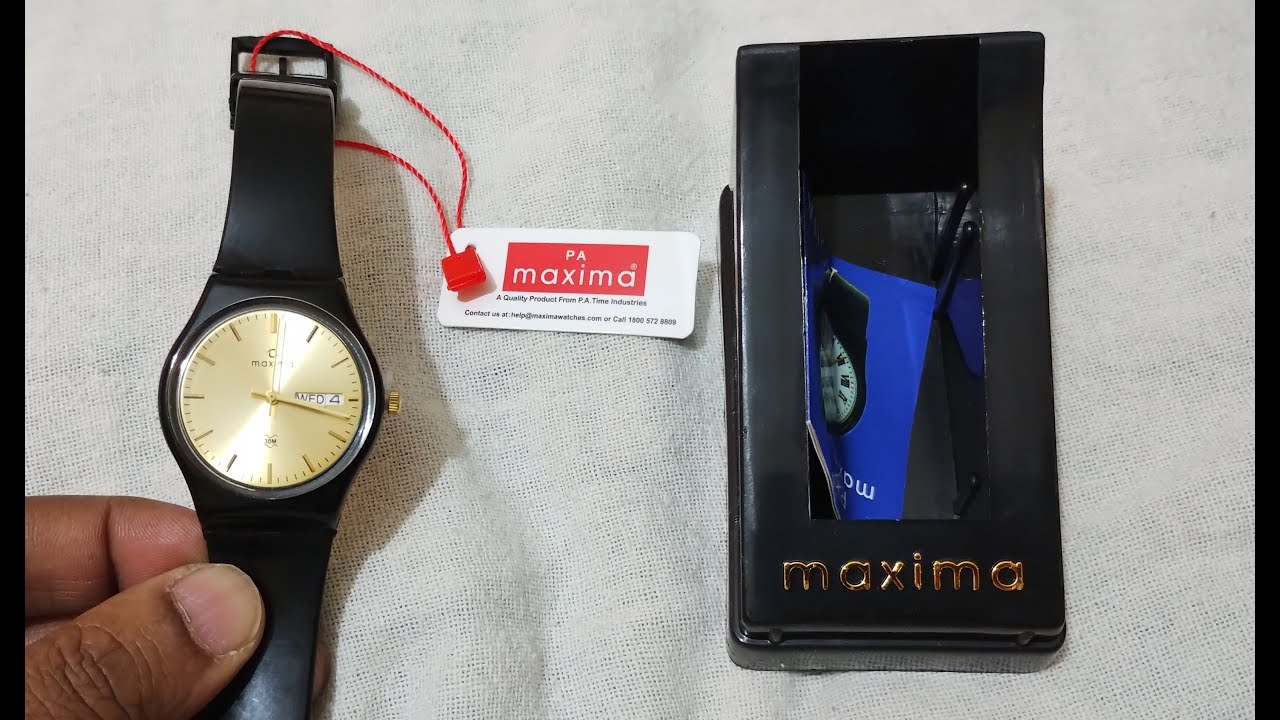 Maxima Aqua Gold Dial Analogue Watch Unboxing. मैक्सिमा एक्‍वा गोल्‍ड डायल एनालॉग वॉच