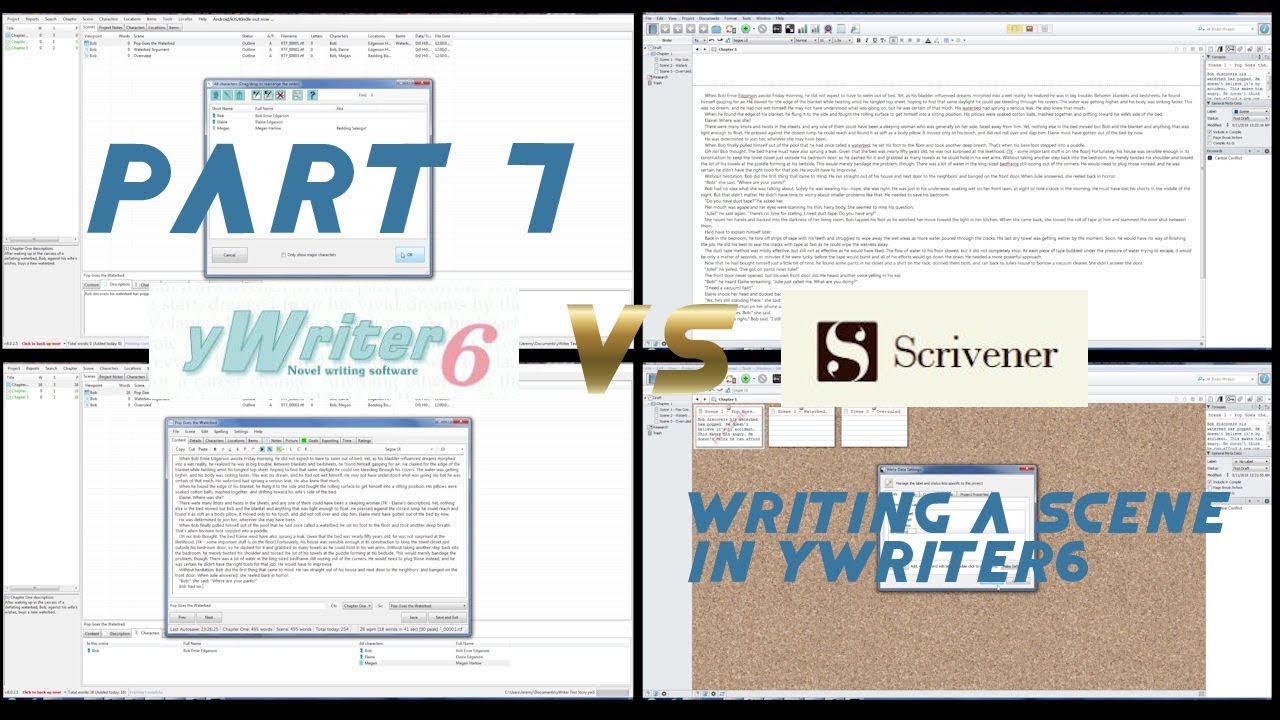 Writing a Scene in yWriter6 (yWriter vs Scrivener Part 7)