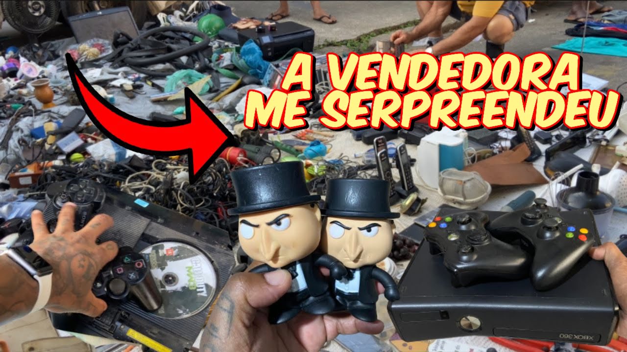 A VENDEDORA ME PEDIU 20TÃO NO PS3 FUNCIONADO CAÇADA GAMER NA FEIRA DO ROLO XBOX PS2 TOYS