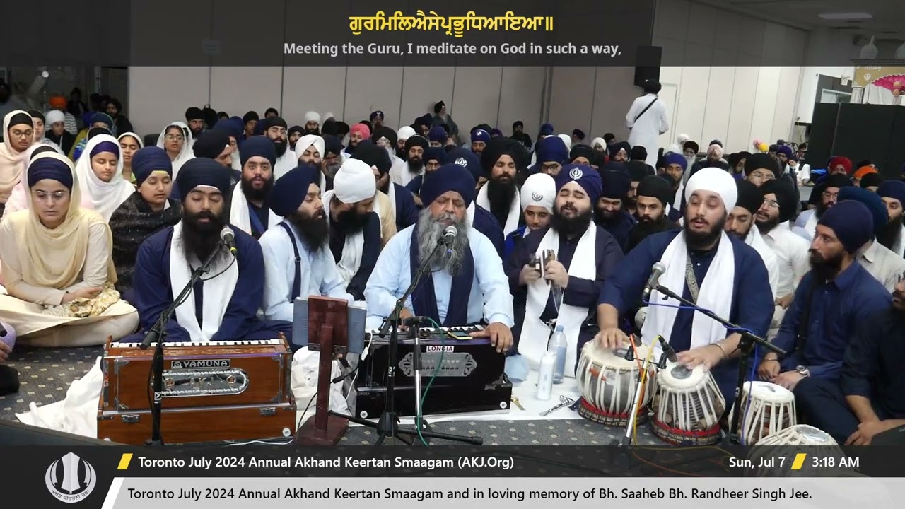 103 Bhai Ravinder Singh Jee Delhi at Raensabaayee Keertan Toronto July 2024 Akhand Keertan Smagam