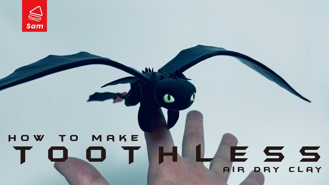 I made a soft polymer clay TOOTHLESS, I trained him flying on my finger