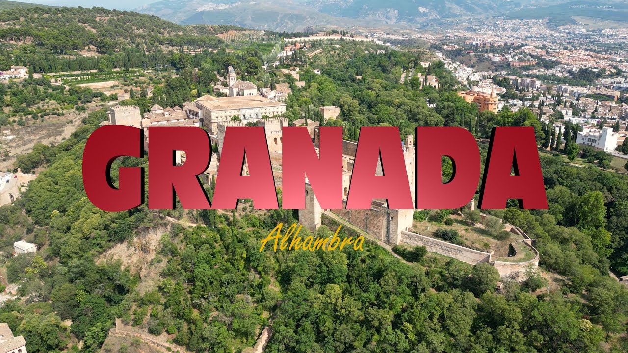 Granada - Alhambra, Aerial cinematic video from Spain in 4K