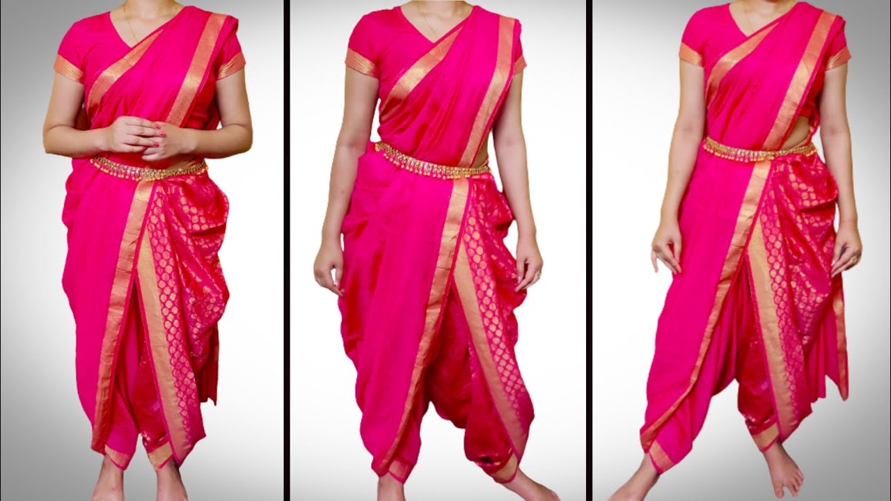 How To Drape Dhoti Style Saree | Dance Style Saree Draping Tutorial | Innovative Saree Techniques