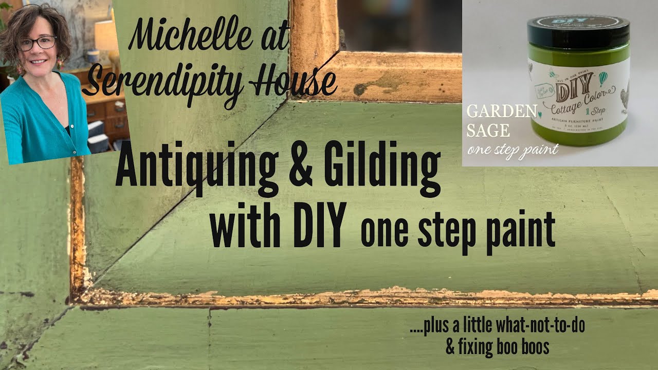 How to make Gold Leaf & DIY one step paint look ANTIQUE