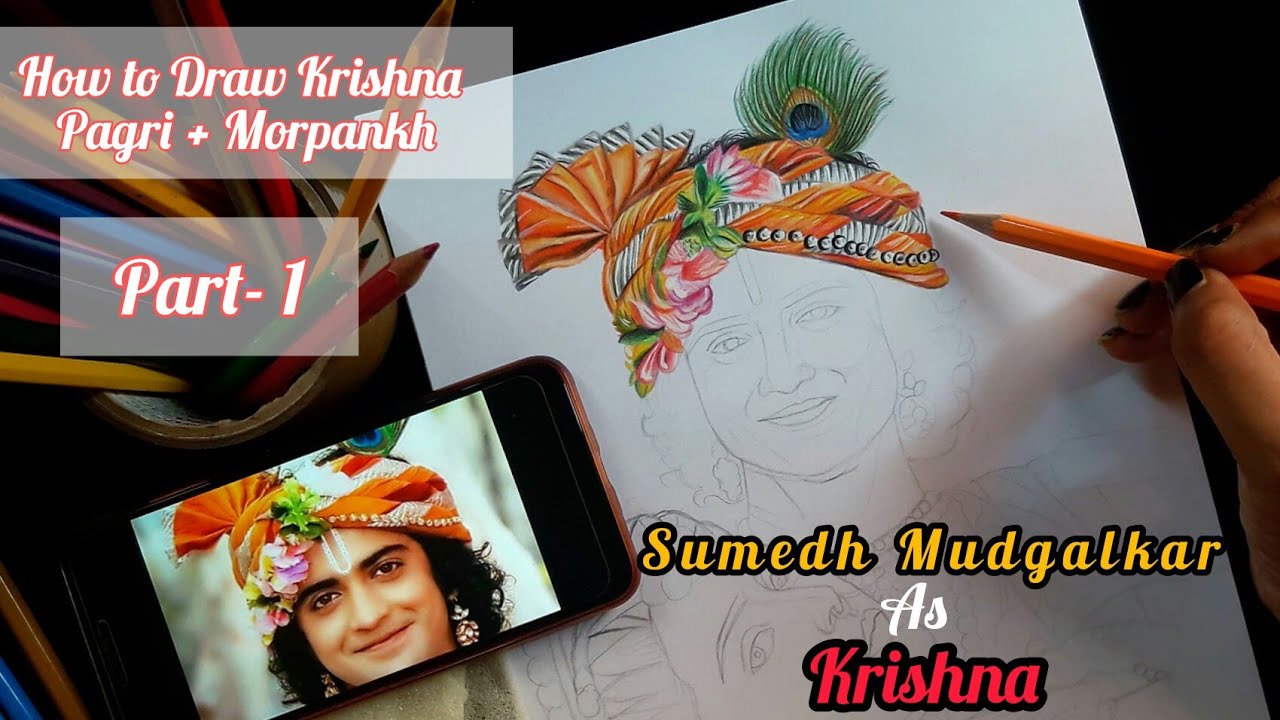 How to Draw Sumedh Mudgalkar as Krishna from Radha Krishna Tv Serial / Part-1