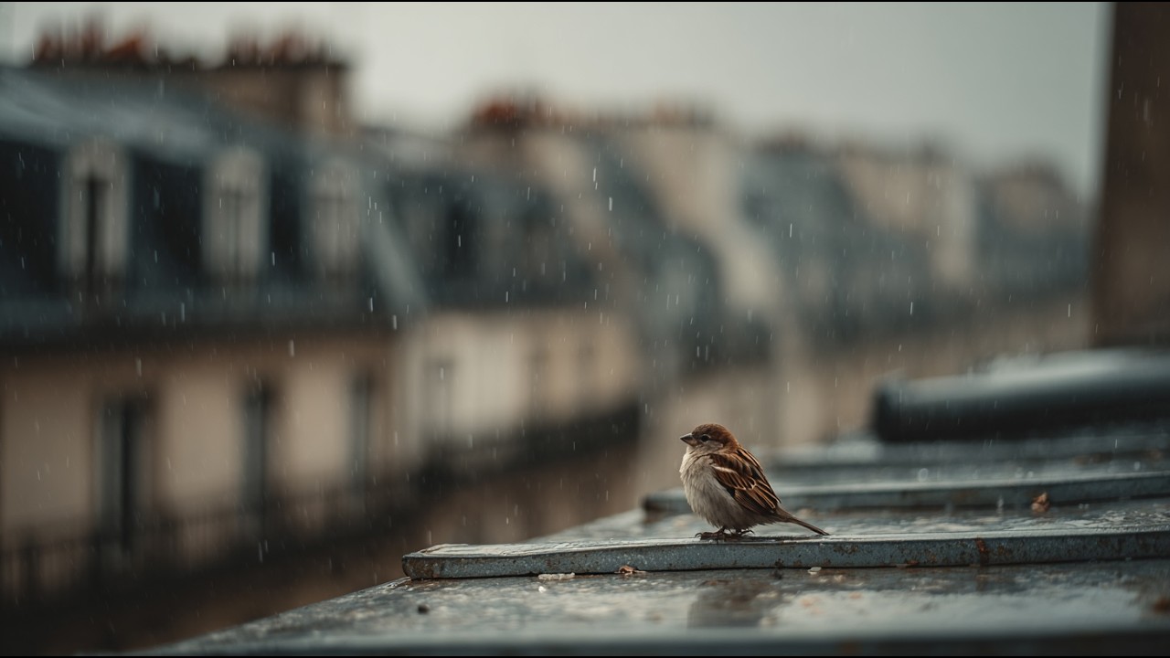 【Chanson Française】 Ce moineau est resté longtemps sous la pluie sur le toit