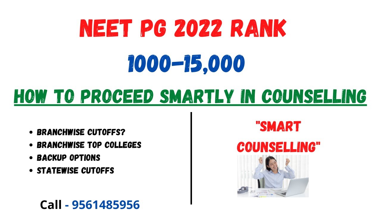 NEET PG 2022 Counselling Strategy for Rank between 1000-15,000 | Branchwise Cutoff #NEETPG2022