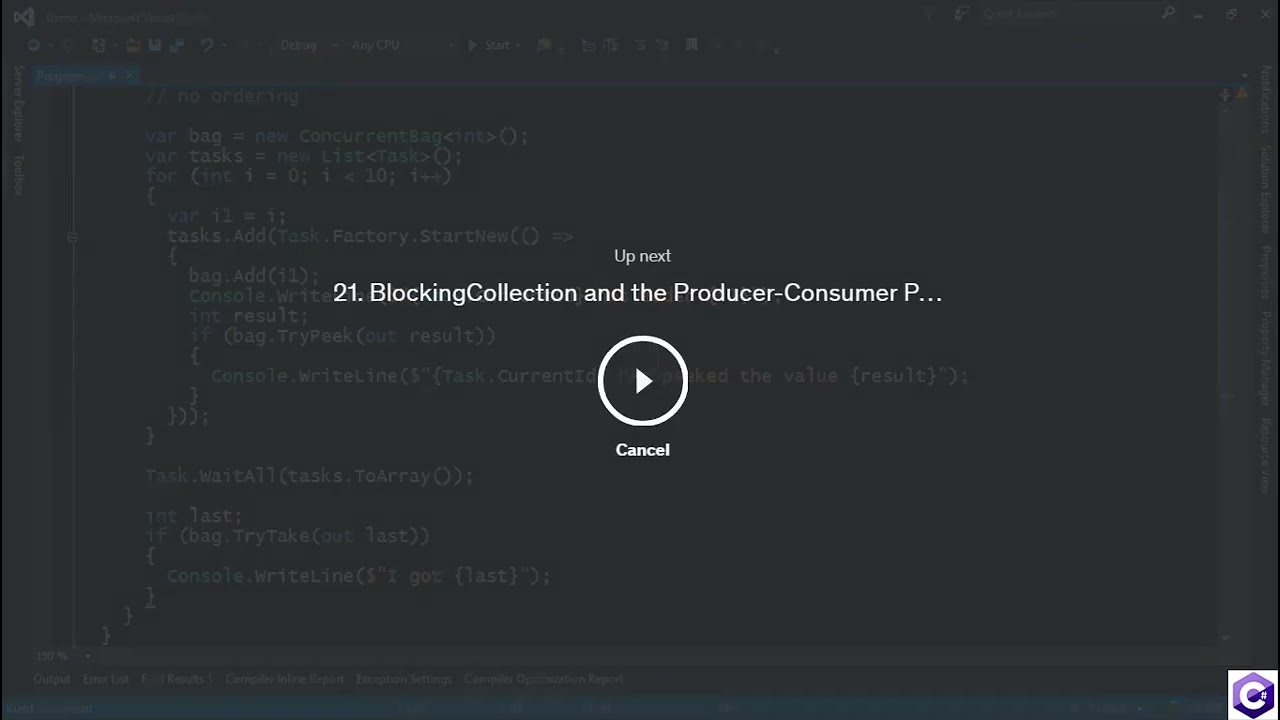 What is Concurrent Bag- A collection which is similar, to a thread-safe List. in C# Part #16