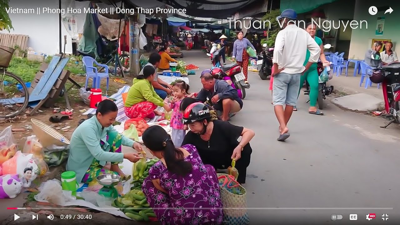 Vietnam || Phong Hoa Market || Dong Thap Province