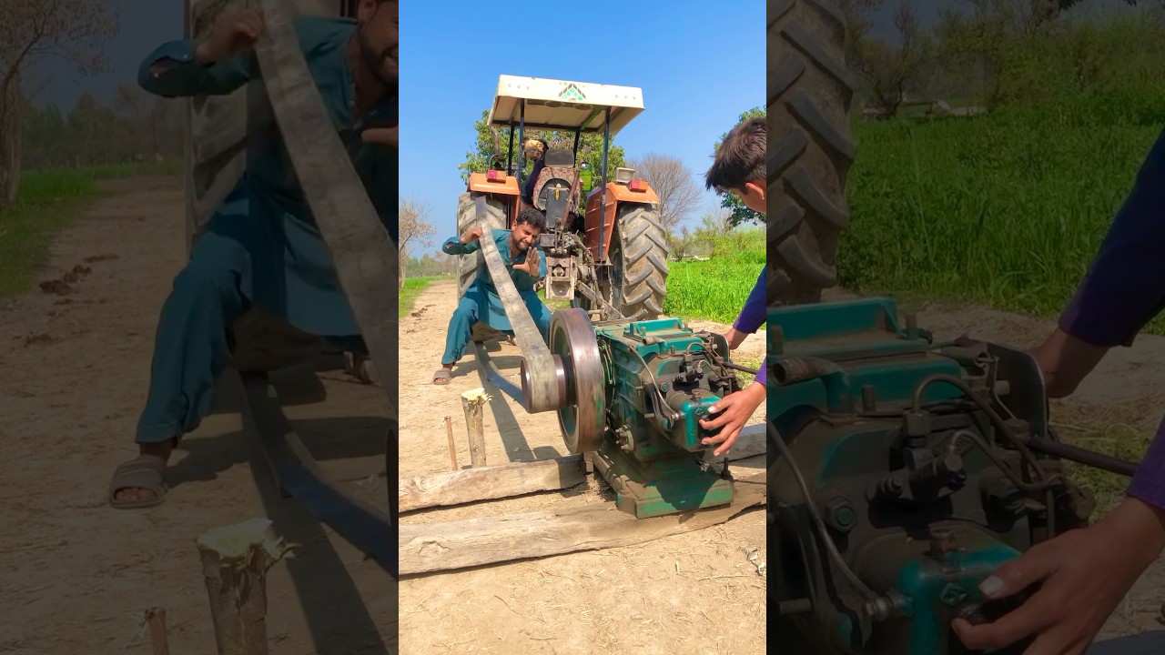 Diesel engine help with tractor start new experiment 💪#viral #shorts #viralvideo