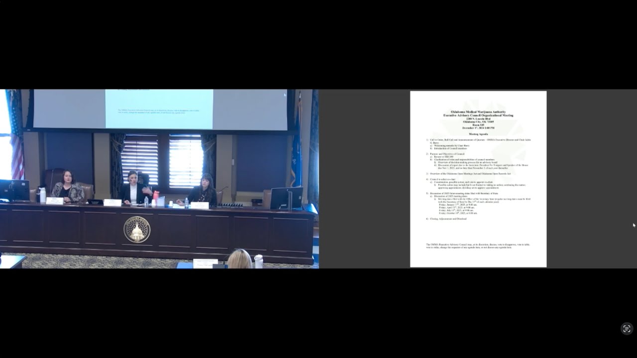 OMMA Executive Advisory Council Meeting: Dec. 17, 2024