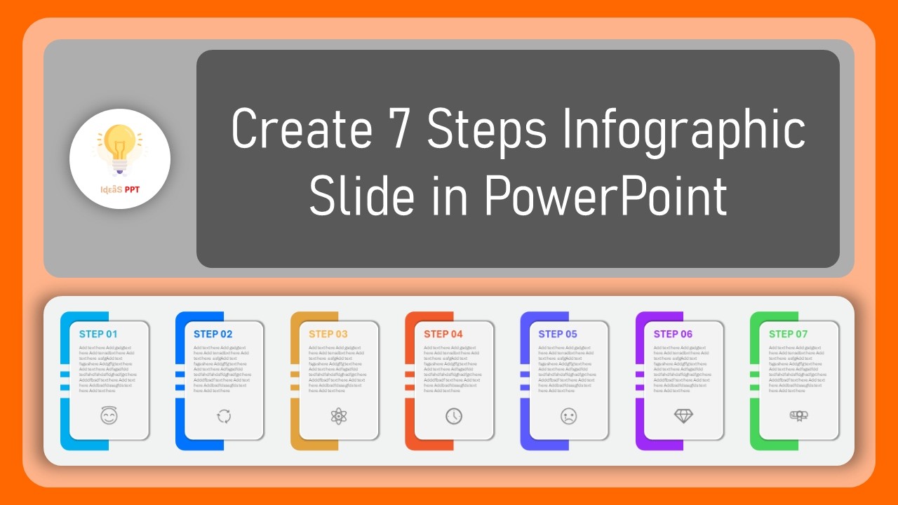 Create 7 Steps Infographic Slide in PowerPoint