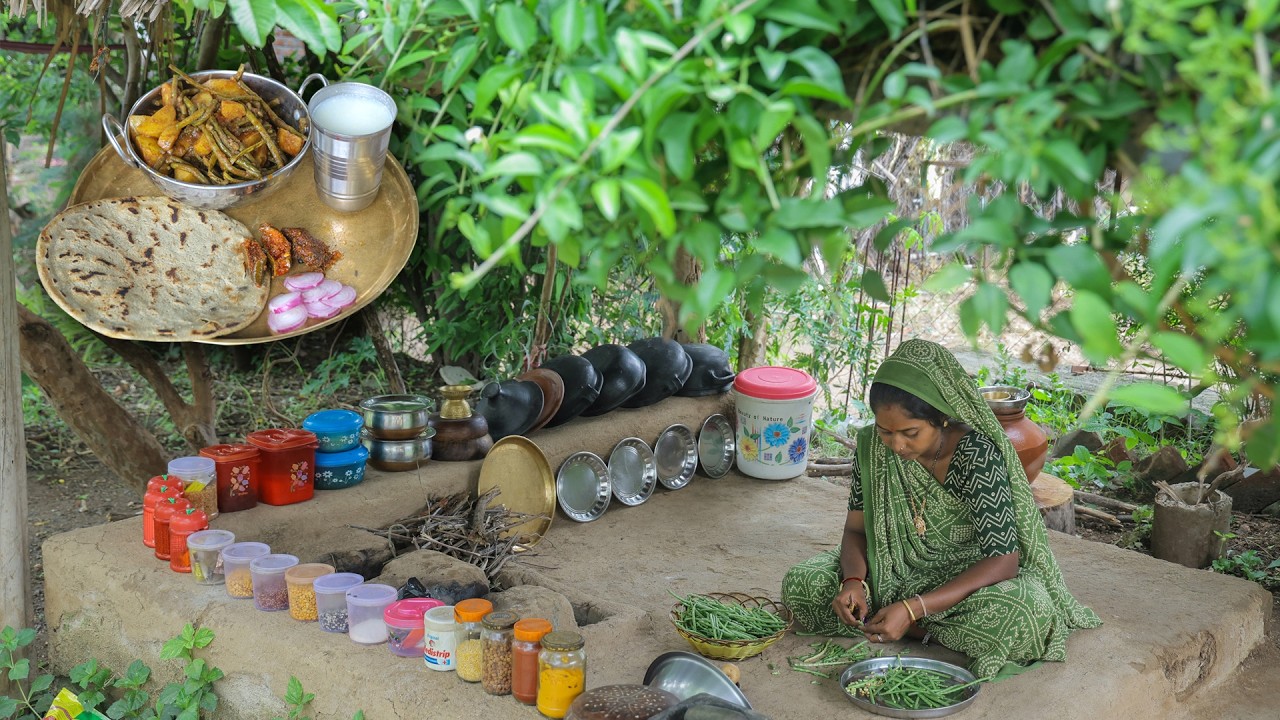 Real Traditional Village Cooking | Rainy Season In Village | Real Village Nature Life in Gujarat
