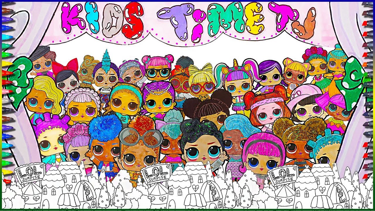 LOL Surprise Dolls Coloring Book pages▶PARTY#3 DANCING QUEEN LOL Surprise dolls drawing all for Kids