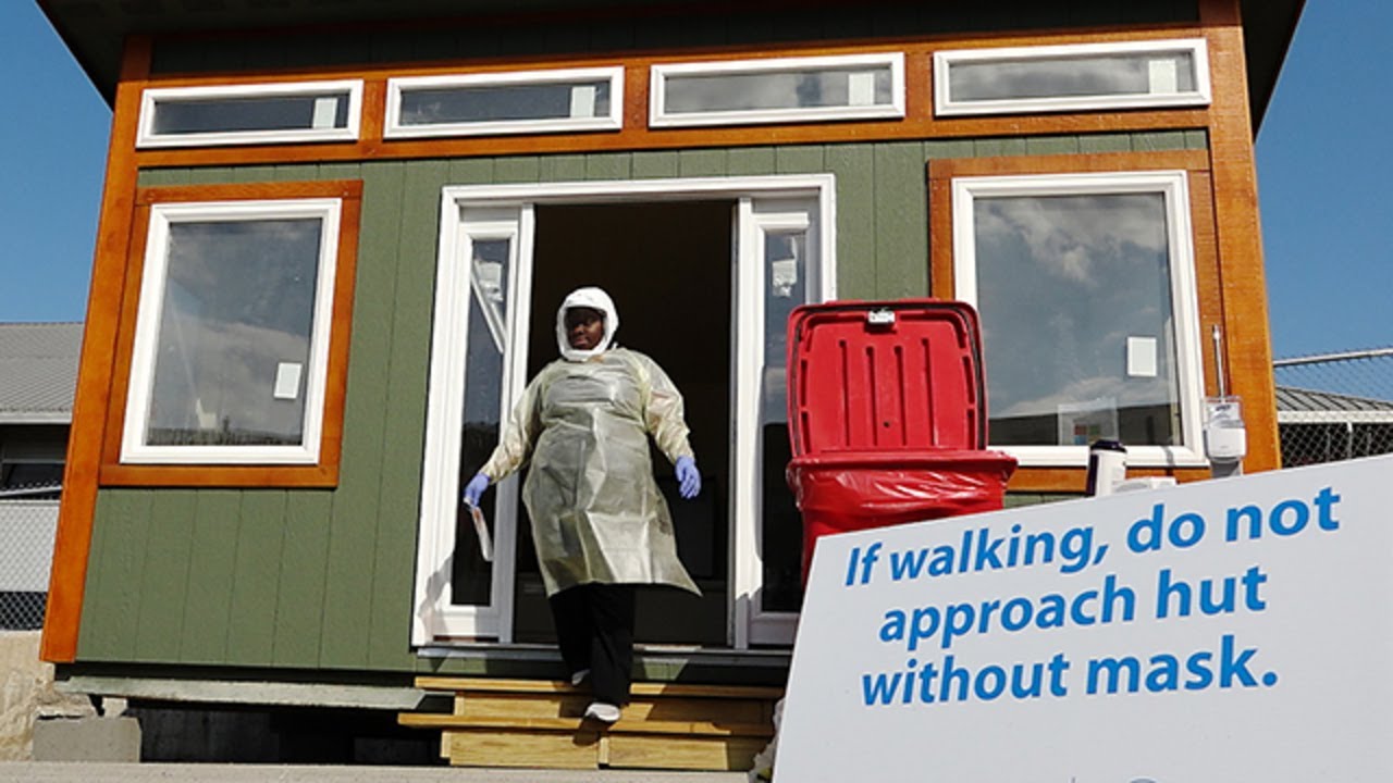 Powered respirator helps protect Truman Medical employees as they collect COVID-19 samples
