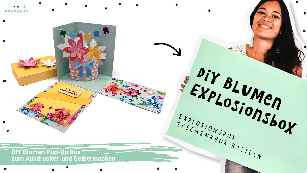 💐 Blumenstrauß Explosionsbox basteln – DIY Geschenkverpackung für jeden Anlass | mini-presents