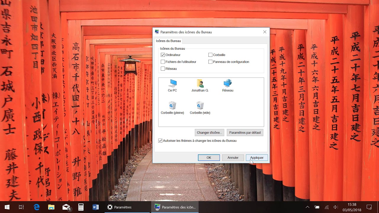 Formation Windows 10 — Personnaliser Windows : Ajouter un raccourci vers Mes documents sur le bureau