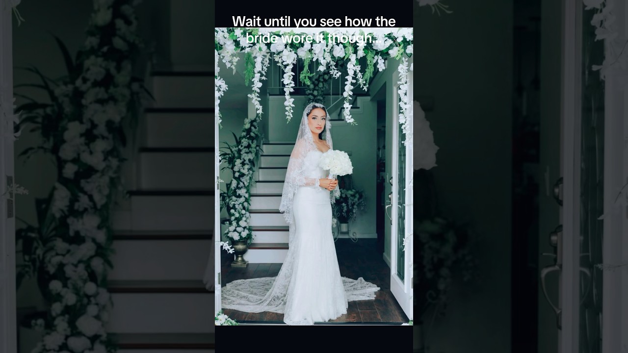 What to wear to traditional church wedding: Romantic Lace Mantilla Wedding Veil in Fingertip Length