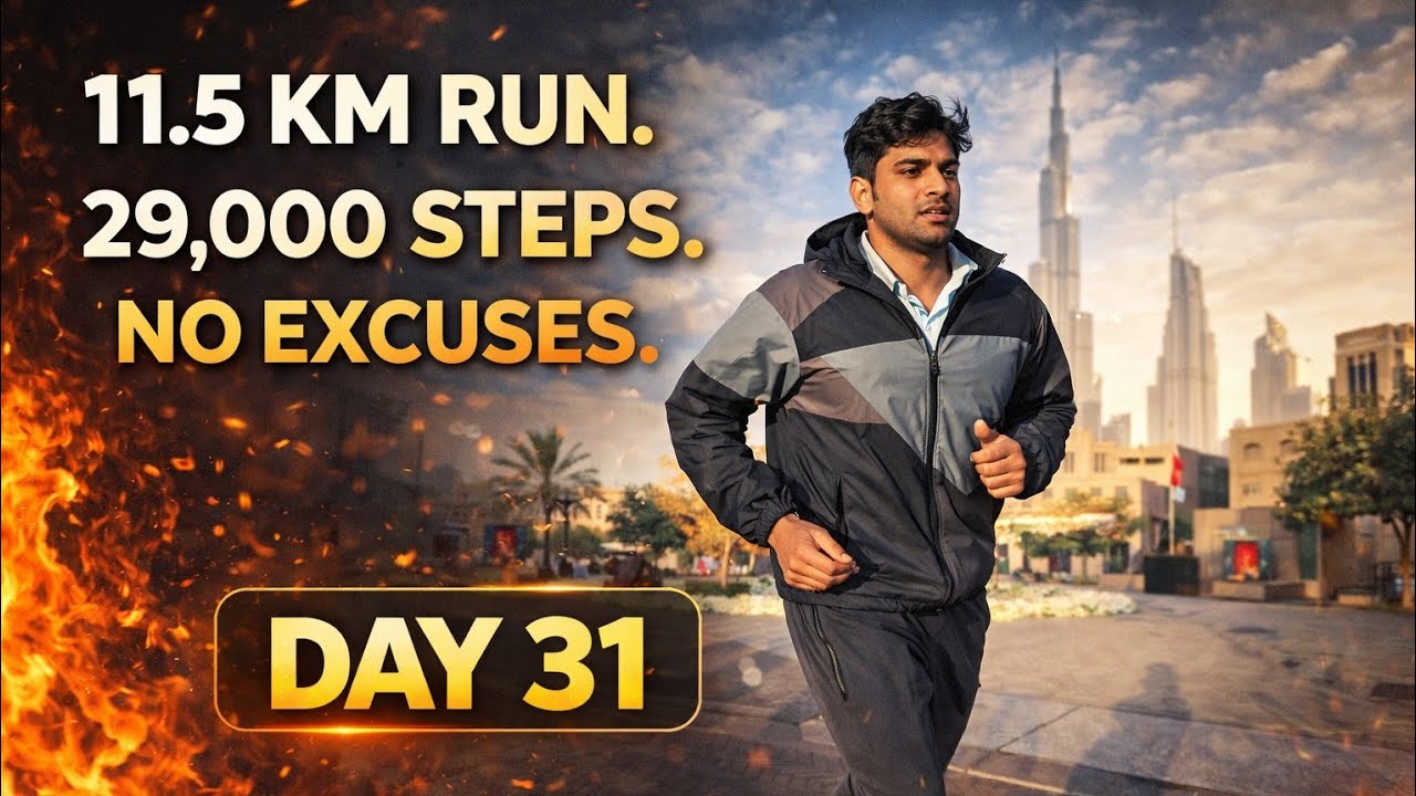 11.5 km run. 29,000 steps. No shortcuts | Day 31