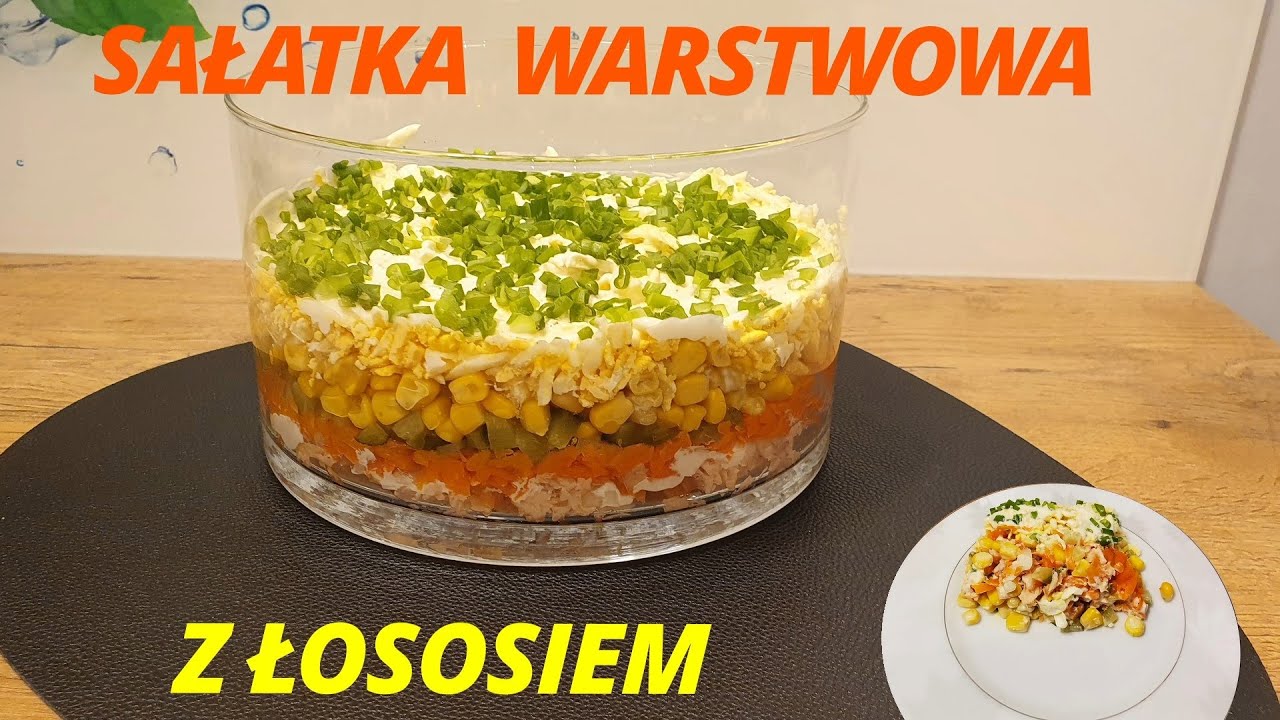 Warstwowa sałatka z łososiem / agatabodkuchni