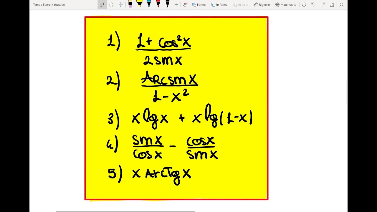 Analisi I - Derivate di funzioni con regole di derivazione (parte 2) - 5 esercizi svolti