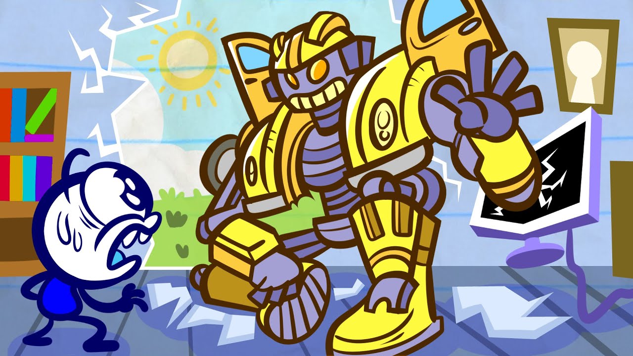 Pencilmate & Pencilmiss 🤖 PENCILMATE IS A CYBORG 🤖 ROBOT COMPILATION 💫 Cartoons 2020