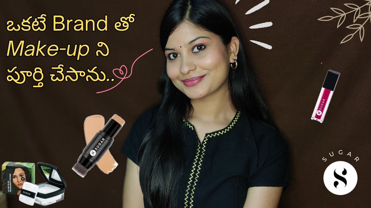 One brand makeup challenge in Telugu - Sugar cosmetics| Easy Festive makeup look | beautybybhavs