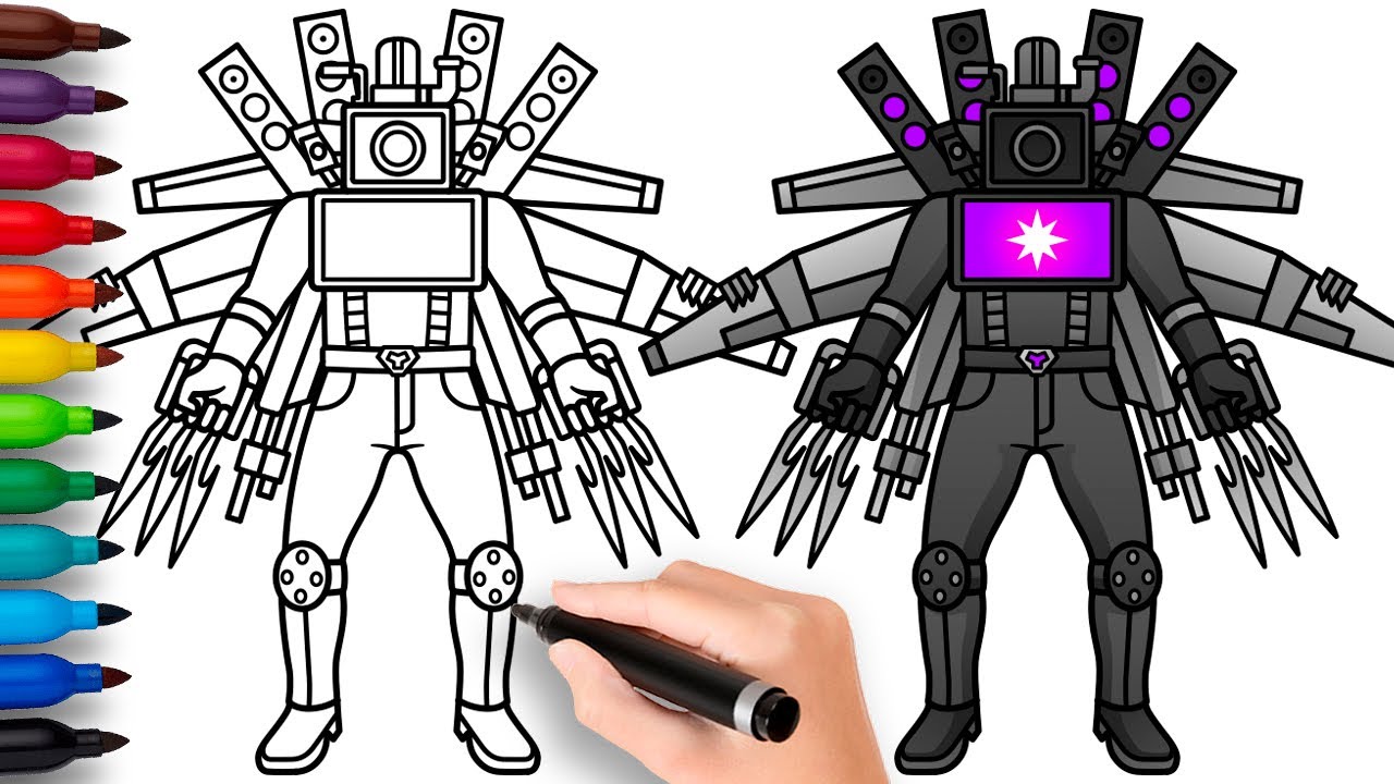HOW TO DRAW TRI-TITAN CAMERAMAN | Skibidi Toilet - Easy Step by Step Drawing