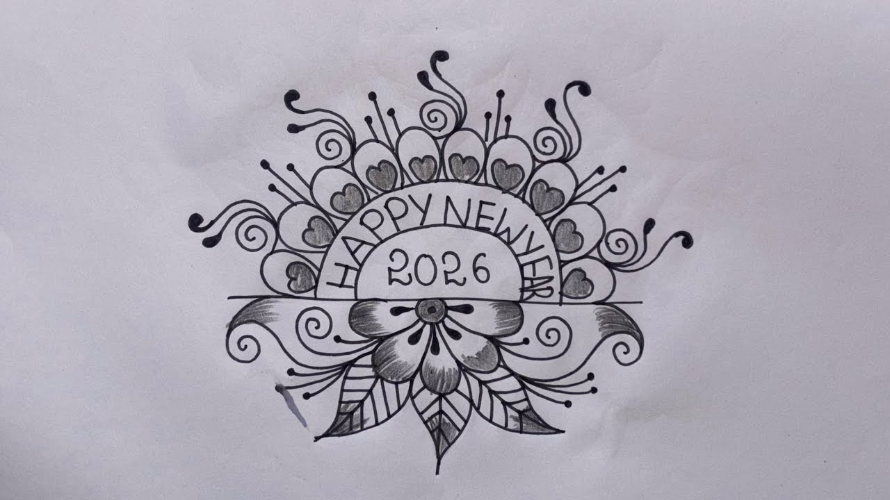 Attractive new year rangoli design 😍🌺