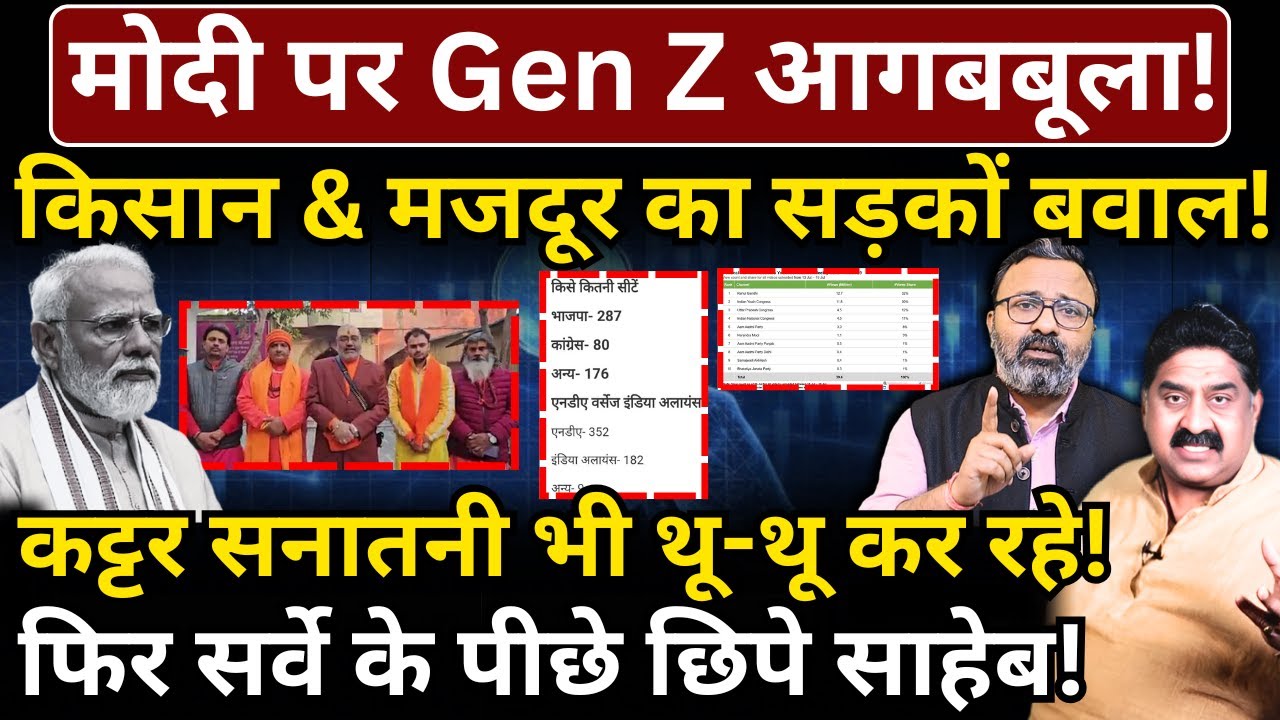 Modi पर Gen Z आगबबूला! किसान, मजदूर, सनातनी का सड़कों बवाल! सर्वे के पीछे छिपे साहेब!