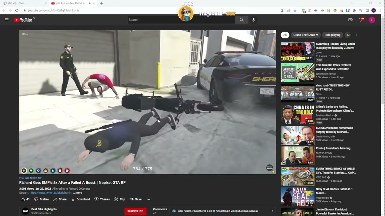Koil Reacts To Richard Get Foot EMP'd 5 Times. | NoPixel GTA RP
