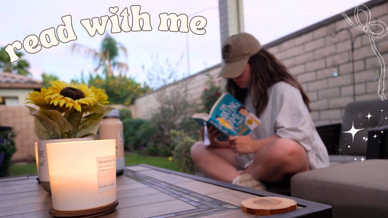 read with me till the sun goes down 📖🌴 (cozy music)