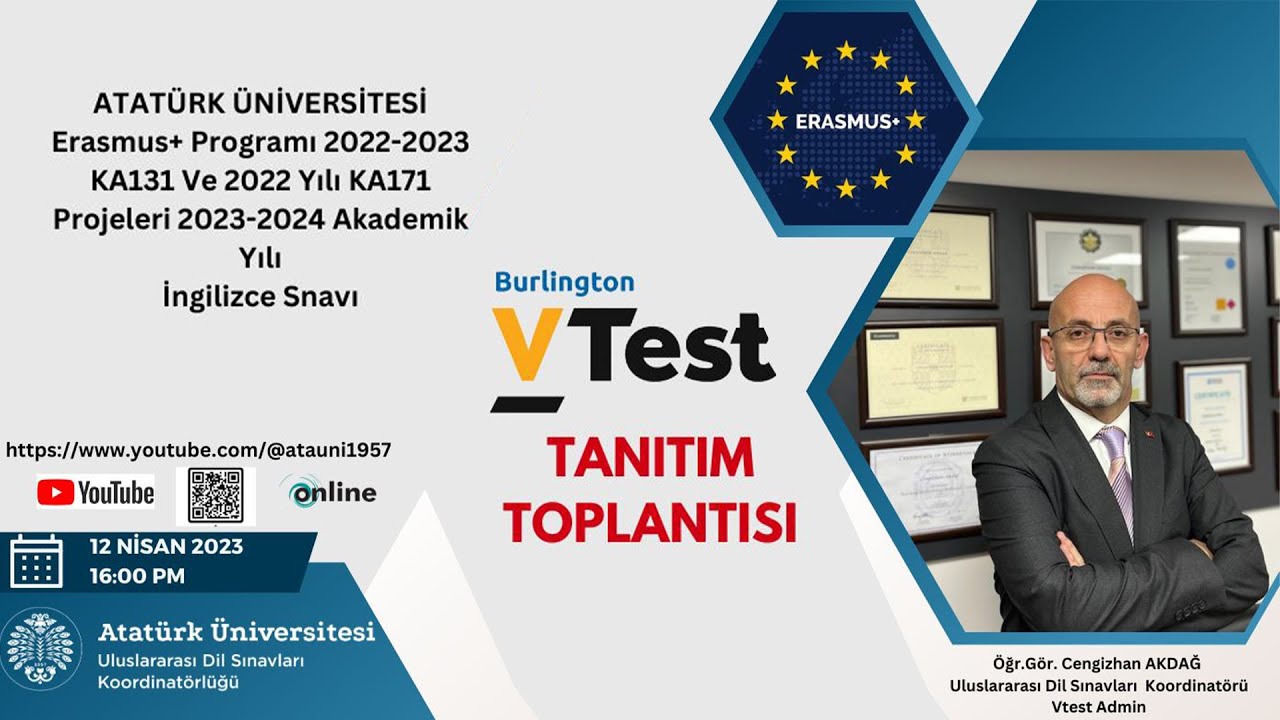 Erasmus+ KA131 ve KA171 2023-2024  İngilizce Sınavı 