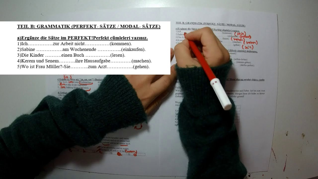 Almanca Dersi 12. Sınıflar 1. Dönem 1. Yazılı Sınav Örneği